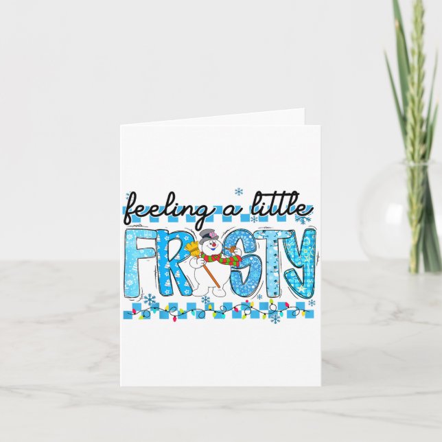 Feelin' Little Frostys Snowman Retro Christmas Lig Karte (Vorderseite)