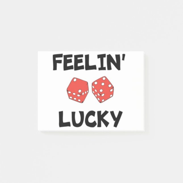 "FEELIN' LUCKY DICE POST-IT KLEBEZETTEL (Vorderseite)
