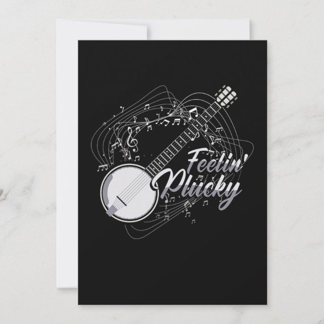 Feelin Plucky Banjo Bluegrass Country Music Gift Einladung (Vorderseite)