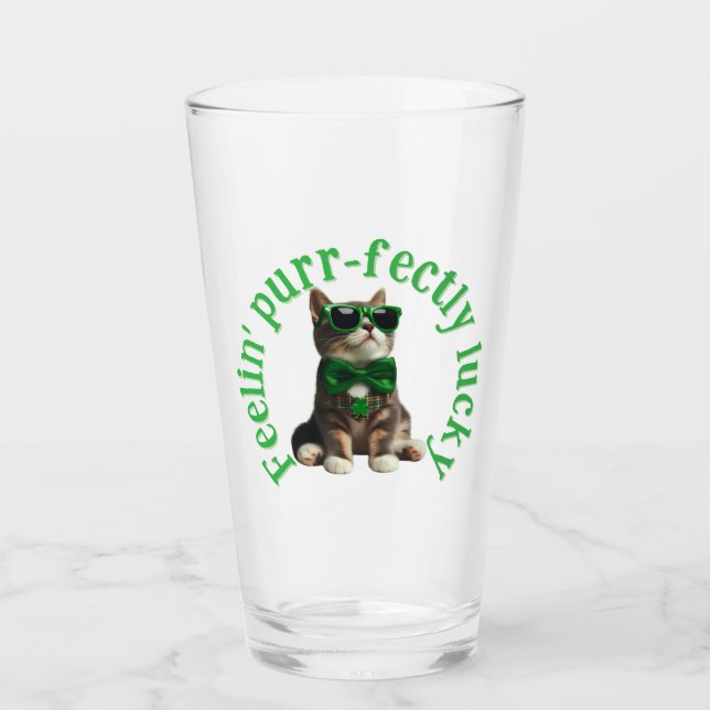 Feelin' Purr-perfekt Lucky Cat Glas (Vorderseite)