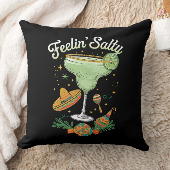 Feelin' Salty Margarita Funny Cinco De Mayo Kissen (Decke)