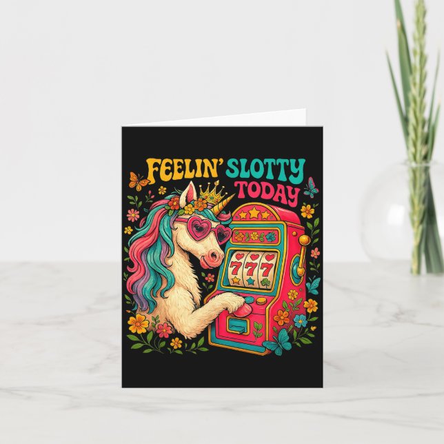 Feelin Slotty Today Unicorn Lucky Gambling Slot Ma Karte (Vorderseite)