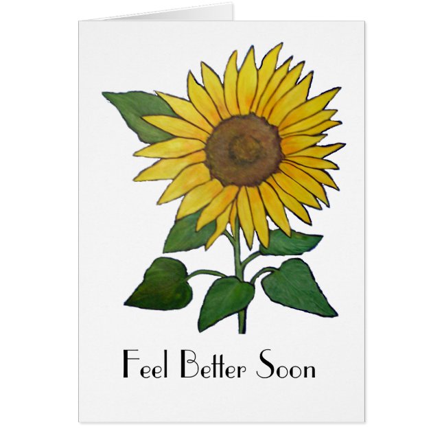 Feeling Better Balon Sunflowers Card (Vorne)