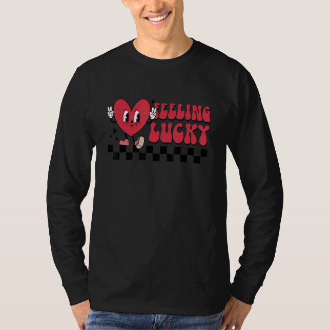 Feeling Lucky Cute Heart  Valentine's Day Kids Boy T-Shirt (Vorderseite)