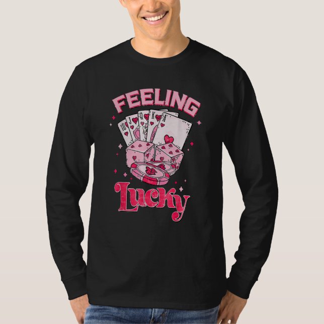 Feeling Lucky Valentine Pocket Xoxo Lucky Valentin T-Shirt (Vorderseite)