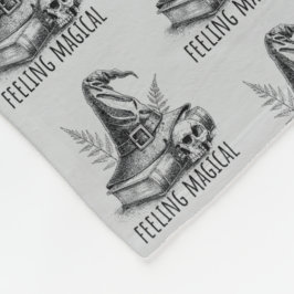 Feeling Magical Witches Spell Book and Skull Fleecedecke