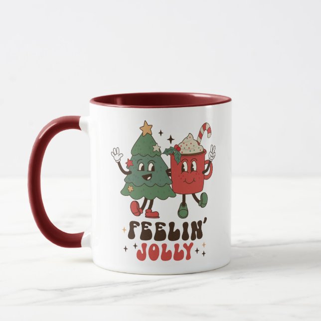 Feelin's Joli Weihnachtsfeiertage Funny Retro Tasse (Links)