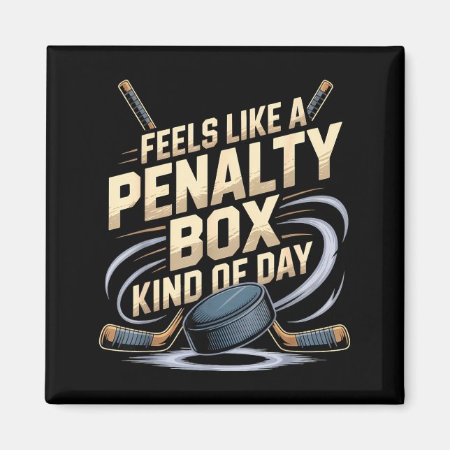 Feels Like A Penalty Box Kind Of Day Funny Hockey  Magnet (Vorne)