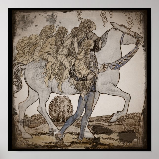 Feen am Weißen Pferd Poster (Vorne)