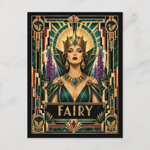 Feen, Art Deco Mythisch Postkarte