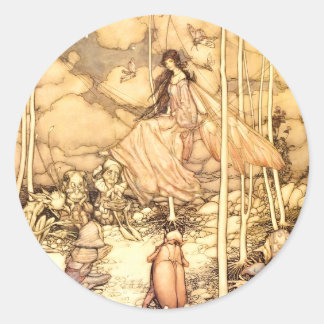 Feen Arthur Rackham Runder Aufkleber