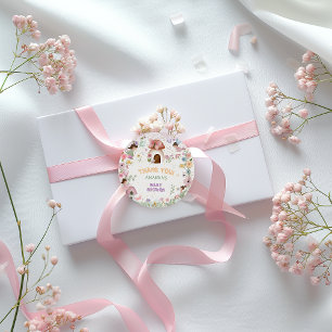 Feen-Baby-Mädchen-Shower Floral Forest Dankeschön Runder Aufkleber