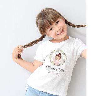 Feen-Ballerina Mädchen im rosa Kleid Geburtstag T-Shirt