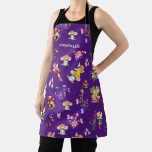 Feen-Blumen-Schmetterling-Pilz-Lila-Thema Schürze