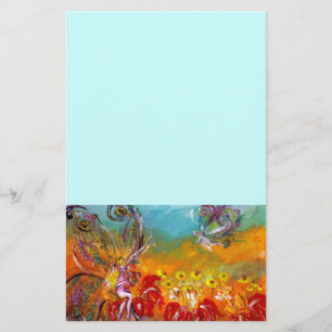 FEEN DER ROTEN BLUMEN, blau Briefpapier