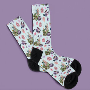 Feen-Drachen-Bücher-Tee-Freundschaft  Socken