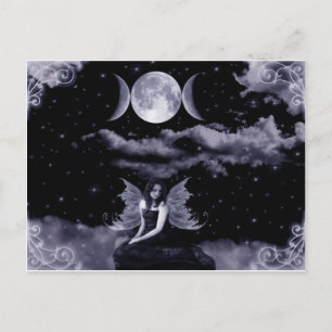 Feen, Drachen und Mond Postkarte