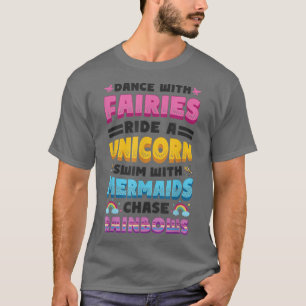 Feen Einhörner Meerjungfrauen Regenbögen Liebe Mä T-Shirt