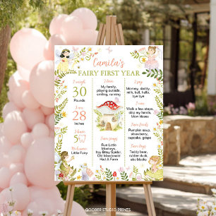 Feen Erster Blumen Garten Geburtstags-Meilenstein- Poster