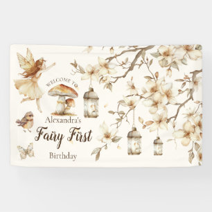 Feen-Erstgeburtstag Waldfloral Banner