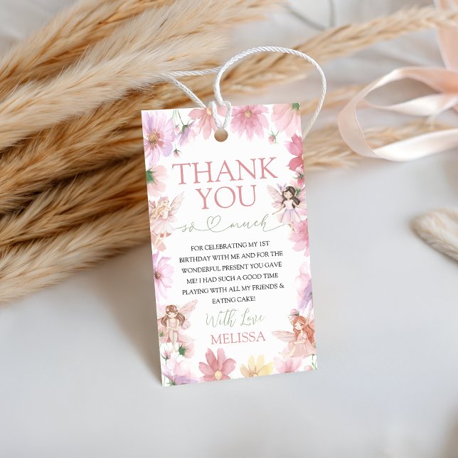Feen-Erstgeburtstags-Dankeschön-Tag Geschenkanhänger (Von Creator hochgeladen)