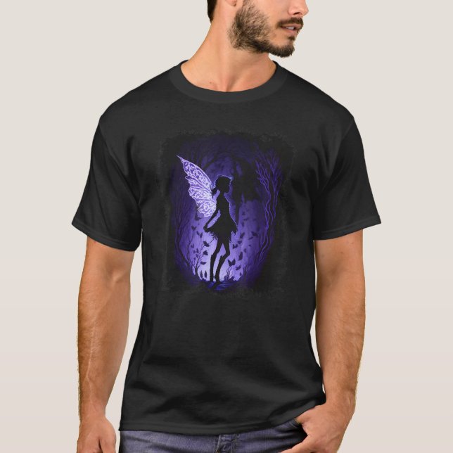 Feen-Fae-Mädchen-Goth-Emo-Fairycore-Dunkler-Wald-A T-Shirt (Vorderseite)