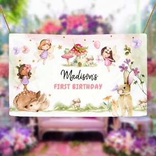 Feen-Geburtstag 1. verzauberter Blumenwald Banner