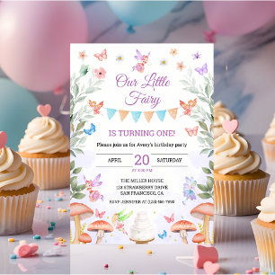 Feen Geburtstagsfeier zum 1. Geburtstag Verzaubert Einladung