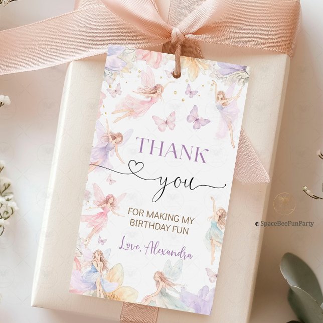 Feen-Geburtstagsgarten Wildblume Geschenkanhänger (fairy gift tags, birthday gift tags, butterfly tags, wildflower tags, garden party decor, whimsical )