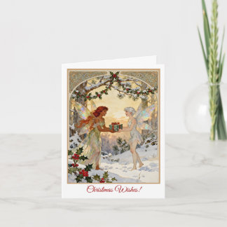Feen-Geschenkaustausch-Weihnachtskarte Feiertagskarte