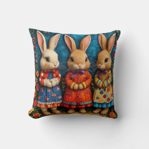 🐰✨ Feen-Hasen-Trio Magisches Dekor-Geschenk 🌸 Kissen