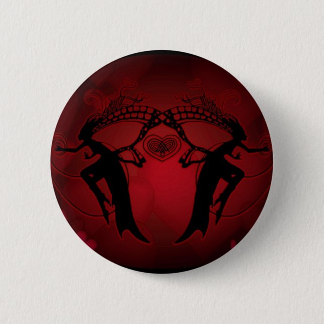 Feen-Herzen rot Button (Vorderseite)