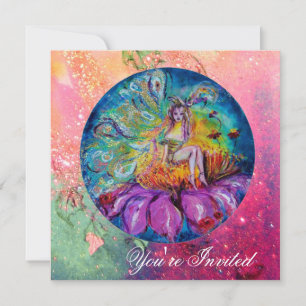 FEEN IN DER NACHT rosa grün blau gelbe Funken Einladung