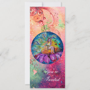 FEEN IN DER NACHT, rosa grün blau rote Funken Einladung