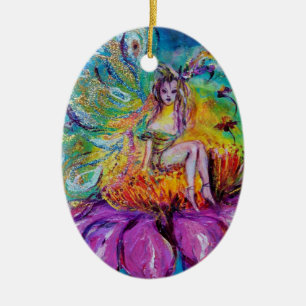 FEEN IN DER NACHT  VIBRANTER BLauer Saphir-Edelste Keramikornament