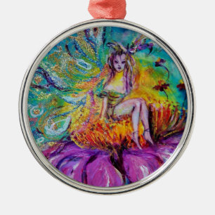 FEEN IN DER NACHT VIBRANTER BLauer Saphir-Edelste Ornament Aus Metall
