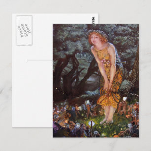 Feen in einer Mittsommernacht im Mädchen-Traum Postkarte