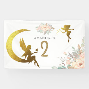 Feen-Mädchen-Geburtstagsfeier zum 2. Geburtstag mi Banner