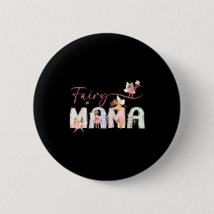 Feen-Mama magische Blumen Geburtstagsmädchen Märch Button