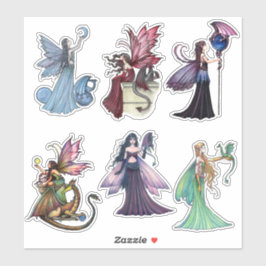 Feen mit Dragons Stickers von Molly Harrison Aufkleber