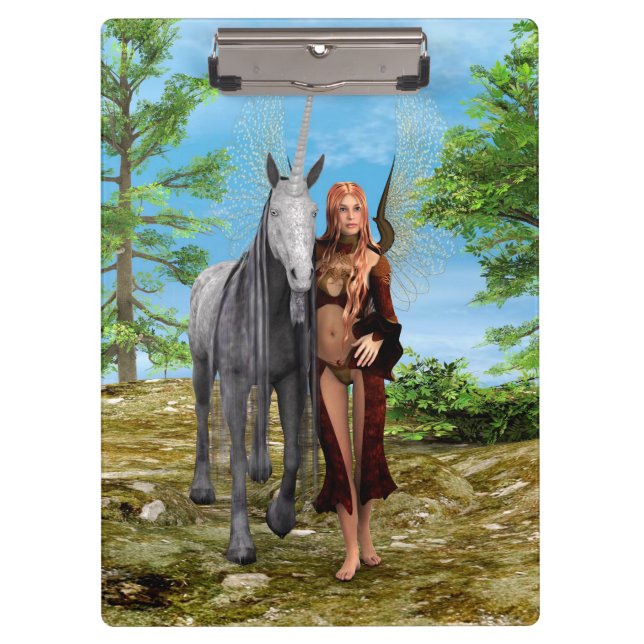 Feen mit Einhorn Klemmbrett (Vorderseite)