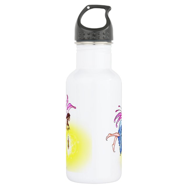 Feen mit Laterne Edelstahlflasche (Vorderseite)