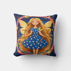 Feen mit Zauberstab Dekoratives Glitter Fantasy Ge Kissen