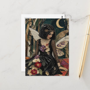 Feen-Mixed-Media-Collage Postkarte