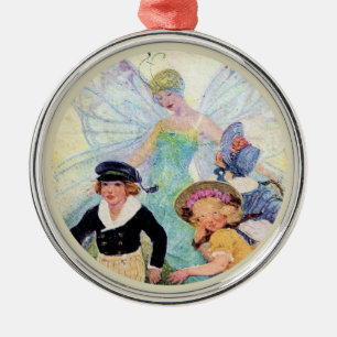 Feen-Patin-Tannenbaumschmuck Silbernes Ornament
