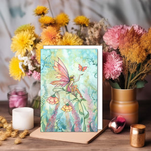 Feen Schmetterling Aquarell Kunstkarte Karte