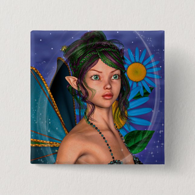 Feen-Schmetterling Button (Vorderseite)