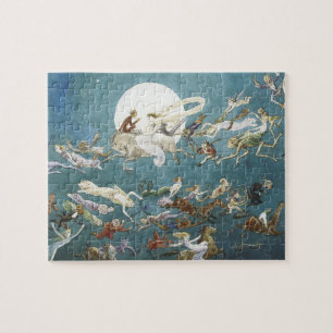 Feen-Tanz um den Mond im Stil der Vergangenheit Puzzle