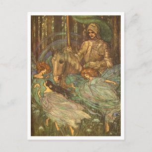 Feen tanzen Vintage-Illustration Postkarte