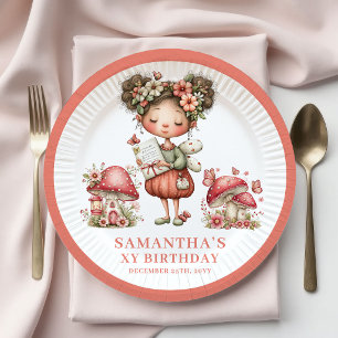 Feen Thema 6. Geburtstag Rosa Pilz Papier Teller